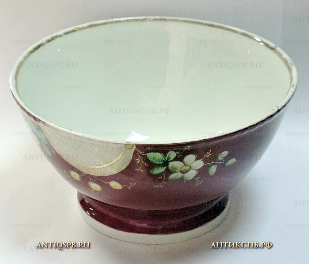 Пиала фарфоровая старинная. Кузнецов. Россия. Нач. ХХ века. №20112.2